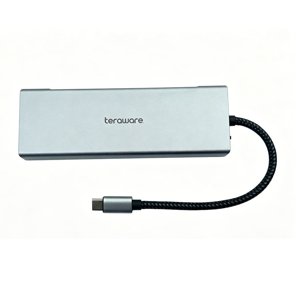 Imagen 1 del producto Hub Coolbox Teraware conector USB Tipo-C con 8 puertos, 10 Gbps, cable 15cm, gris